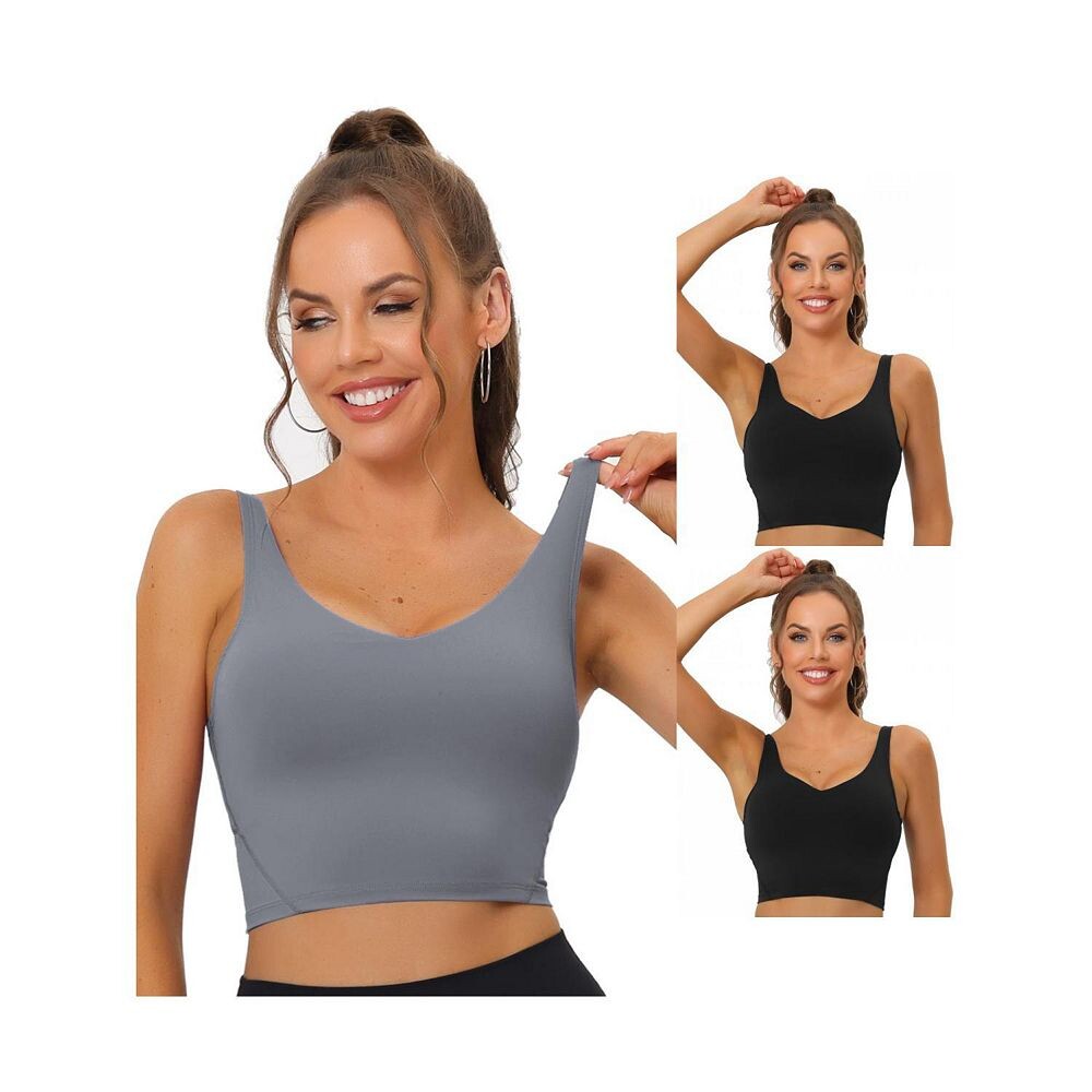 Набор из 3 комплектов женских удлиненных спортивных бюстгальтеров для йоги с мягкой подкладкой и средней поддержкой для тренировок и фитнеса ALLEGRA K, цвет Black Light Gray
Набор из 3 комплектов женских удлиненных спортивных бюстгальтеров для йоги с мягкой подкладкой и средней поддержкой для тренировок и фитнеса ALLEGRA K, цвет Black Light Gray