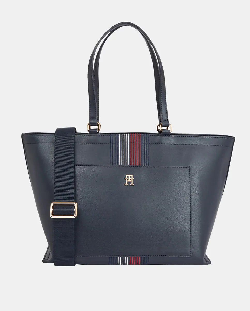 Женская сумка-тоут темно-синего цвета с полосками от Tommy Hilfigier Tommy Hilfiger, темно-синий
Женская сумка-тоут темно-синего цвета с полосками от Tommy Hilfigier Tommy Hilfiger, темно-синий