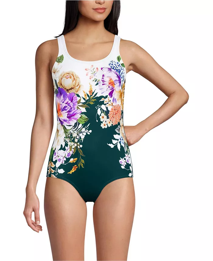 Женский цельнокроеный купальник Tugless с низкой посадкой Lands' End, зеленый
Женский цельнокроеный купальник Tugless с низкой посадкой Lands' End, зеленый