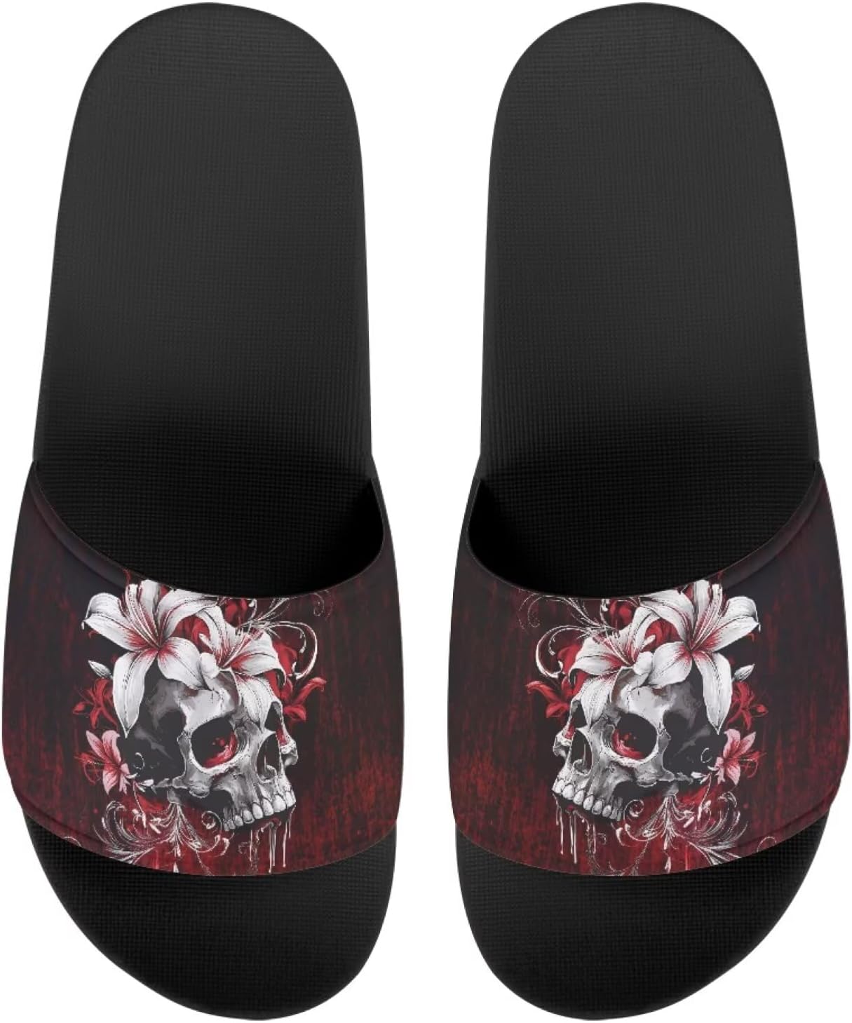 Женские шлепанцы GETELINSENG с принтом черепа на День мертвых, летние домашние тапочки с нескользящей подошвой, тапочки на носок для дома и улицы, Blood Skull Hibiscus
Женские шлепанцы GETELINSENG с принтом черепа на День мертвых, летние домашние тапочки с нескользящей подошвой, тапочки на носок для дома и улицы, Blood Skull Hibiscus