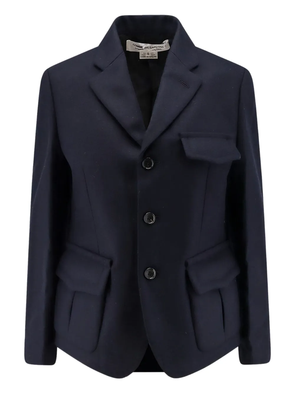 Шерстяной пиджак с клапанами на карманах Comme Des Garçons Play, синий
Шерстяной пиджак с клапанами на карманах Comme Des Garçons Play, синий