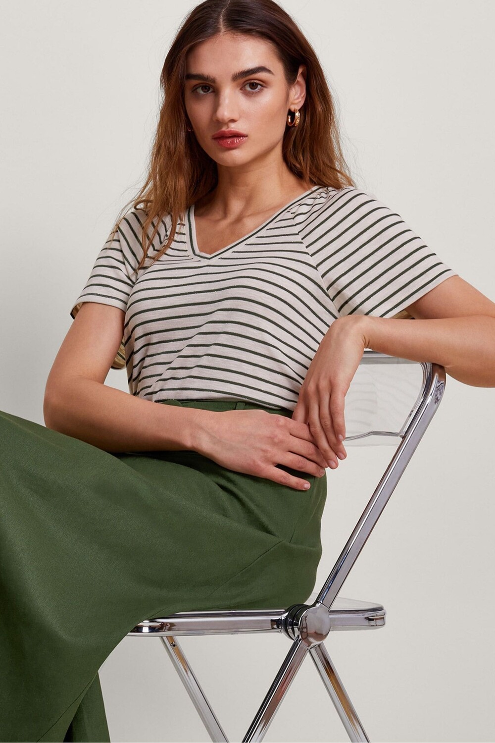 Футболка в полоску Saxon Monsoon, зеленый
Футболка в полоску Saxon Monsoon, зеленый