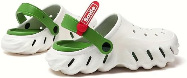 Мужские садовые сабо с воздухопроницаемым полым дизайном - удобная обувь-слипоны для пары для пляжа Azttoztto, белый/зеленый
Мужские садовые сабо с воздухопроницаемым полым дизайном - удобная обувь-слипоны для пары для пляжа Azttoztto, белый/зеленый