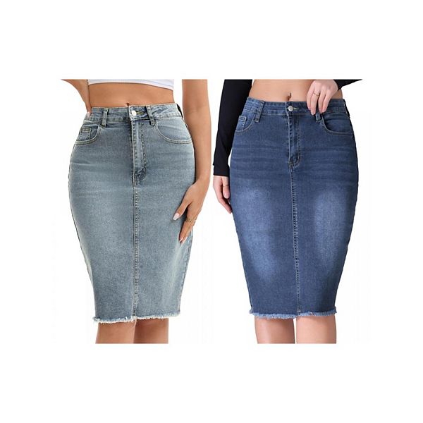 2 упаковки женская джинсовая юбка с карманами и рваным краем Inspire Chic, Gray Blue Dark Blue
2 упаковки женская джинсовая юбка с карманами и рваным краем Inspire Chic, Gray Blue Dark Blue