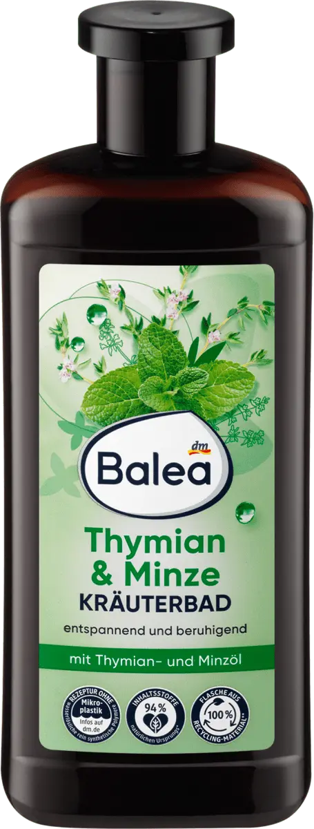 Травяная ванна с тимьяном и amp Мята 500мл Balea
Травяная ванна с тимьяном и amp Мята 500мл Balea