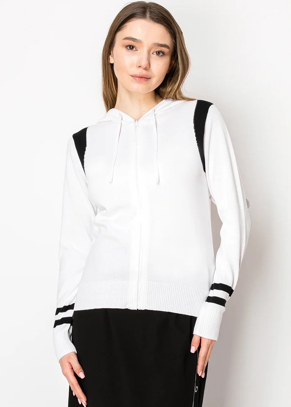 Повседневная худи с молнией в белом и черном цветах Yal New York
Повседневная худи с молнией в белом и черном цветах Yal New York