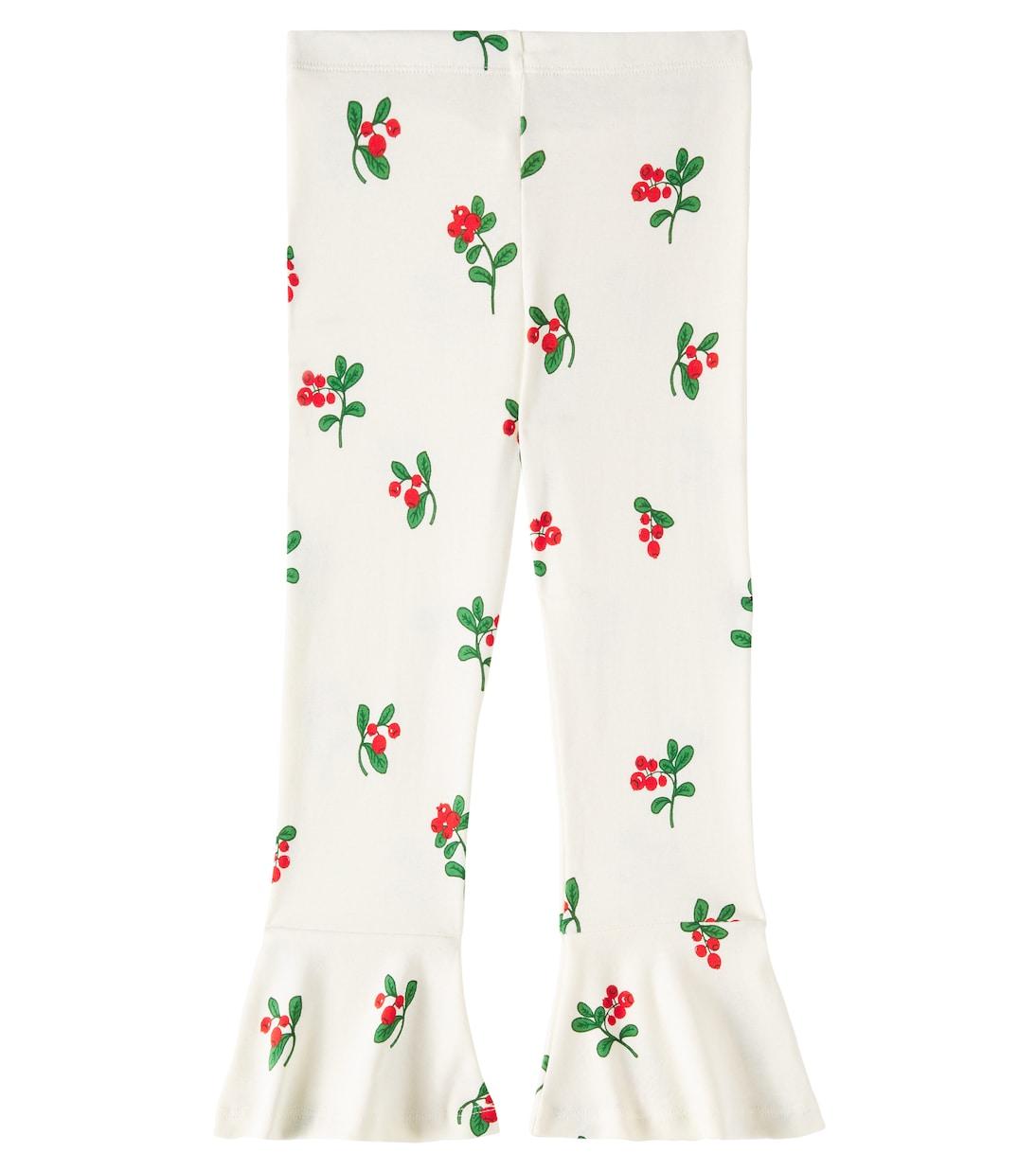 Расклешенные брюки из хлопкового джерси цвета брусники Mini Rodini, белый
Расклешенные брюки из хлопкового джерси цвета брусники Mini Rodini, белый