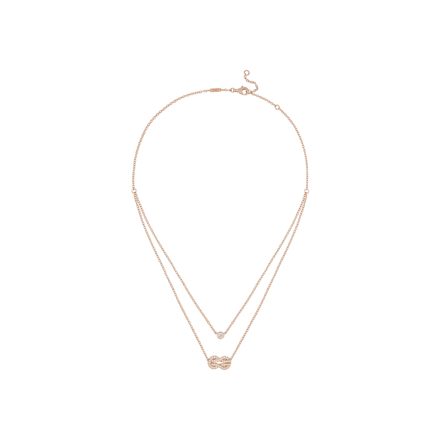 Колье chance infinie средней модели из розового золота с бриллиантами Fred 
Колье chance infinie средней модели из розового золота с бриллиантами Fred