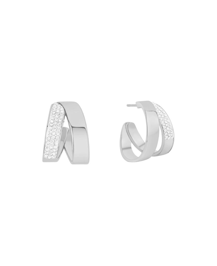 Серьги-кольца с кристаллами And Now This, Silver
Серьги-кольца с кристаллами And Now This, Silver