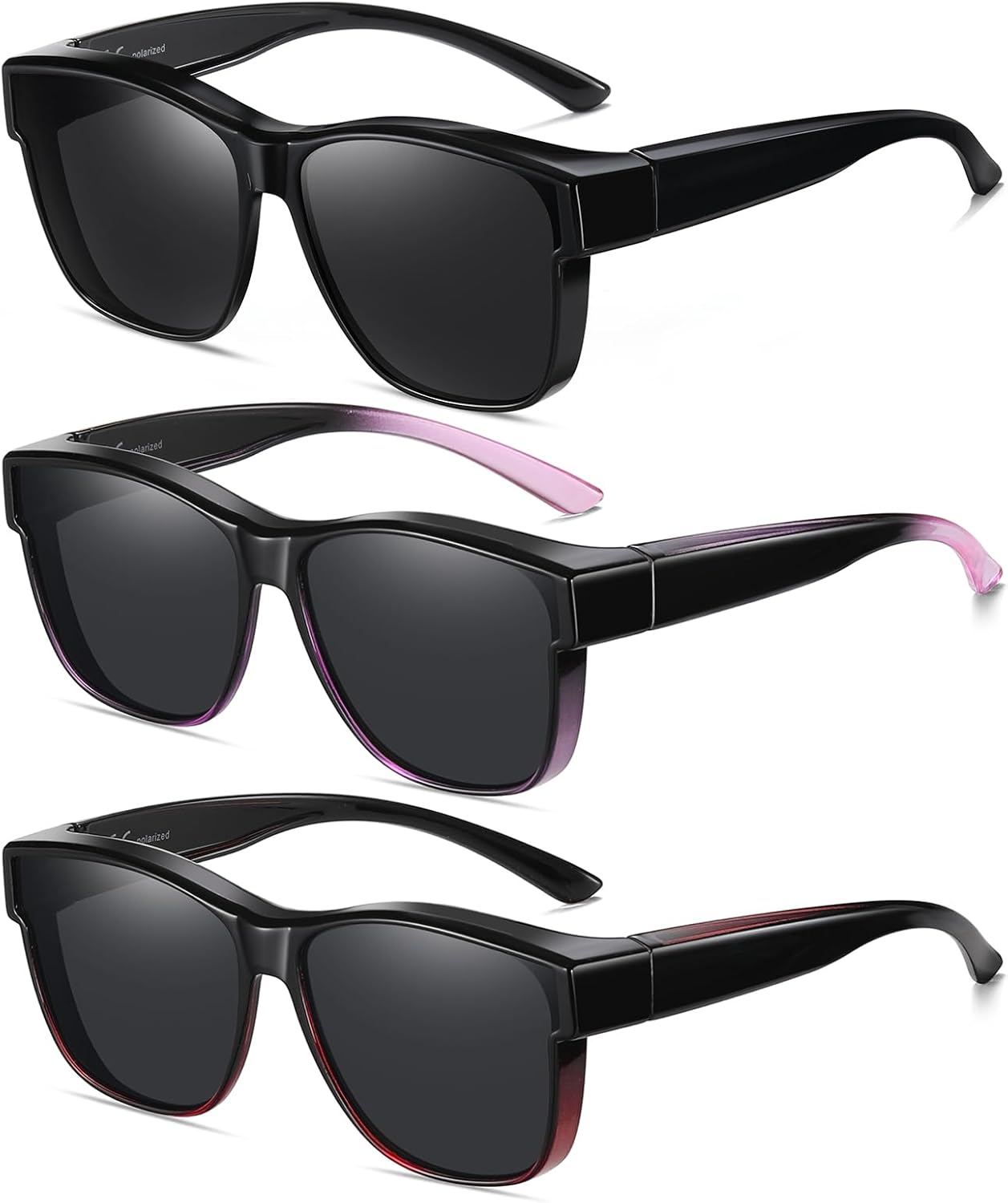 Поляризованные солнцезащитные очки Wzerry женские, надеваемые поверх очков, защита UV400, для вождения и отдыха, 3 шт (Black/Grey + Black&purple/Grey + Black&red/Grey)
Поляризованные солнцезащитные очки Wzerry женские, надеваемые поверх очков, защита UV400, для вождения и отдыха, 3 шт (Black/Grey + Black&purple/Grey + Black&red/Grey)