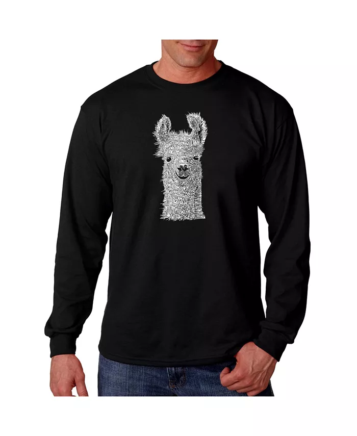 Мужская футболка с длинным рукавом и принтом Word Art - Llama LA Pop Art, черный 
Мужская футболка с длинным рукавом и принтом Word Art - Llama LA Pop Art, черный