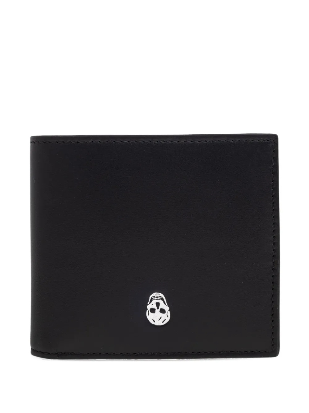 Складной кошелек с черепом Alexander McQueen, черный 
Складной кошелек с черепом Alexander McQueen, черный