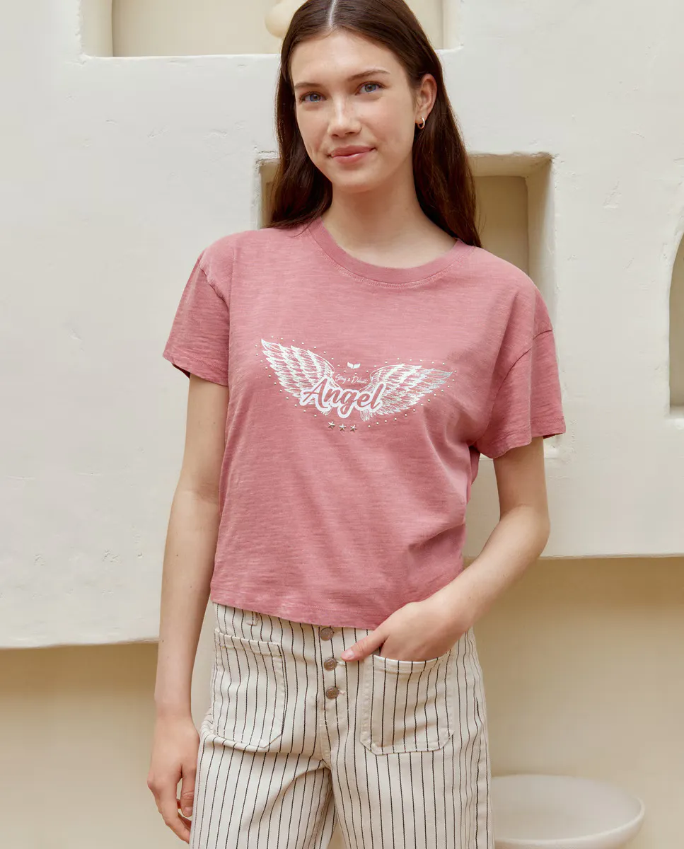 Женская футболка с коротким рукавом и принтом спереди Green Coast, розовый
Женская футболка с коротким рукавом и принтом спереди Green Coast, розовый