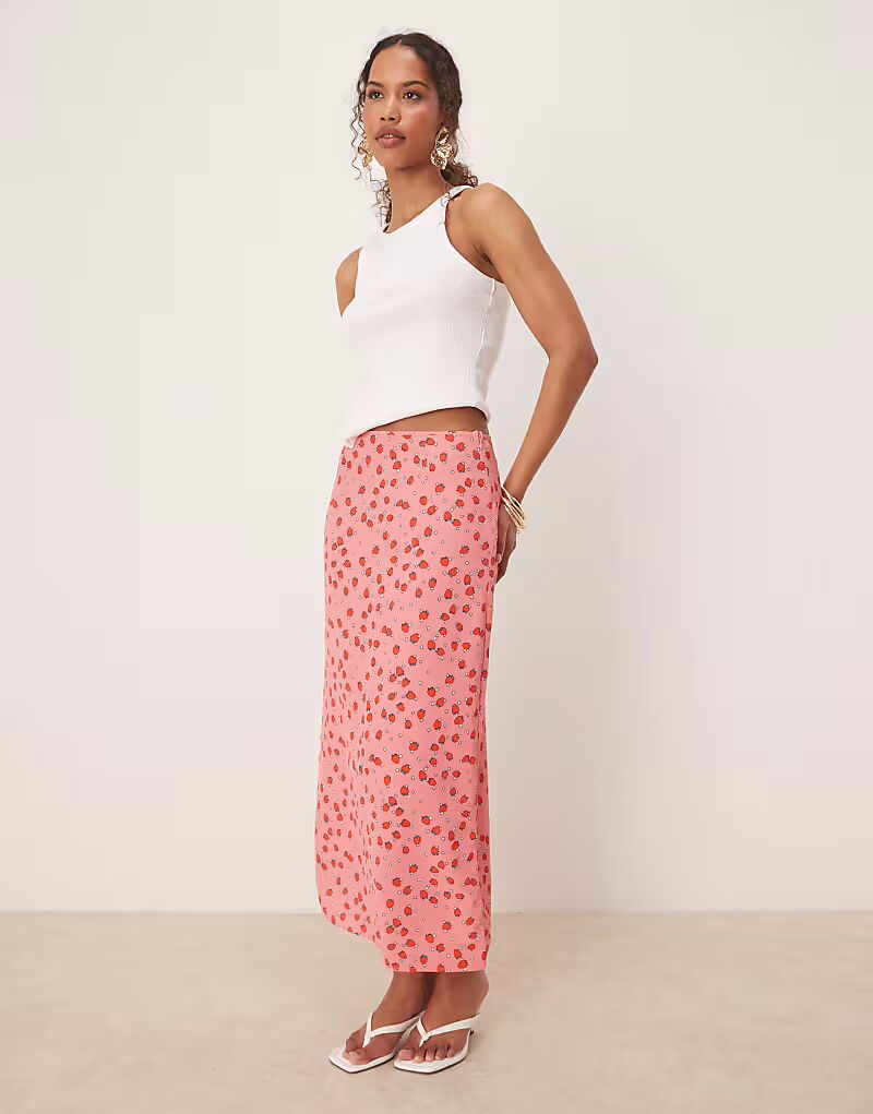 Гламурная юбка миди косого кроя в цвете розовая клубника Glamorous
Гламурная юбка миди косого кроя в цвете розовая клубника Glamorous