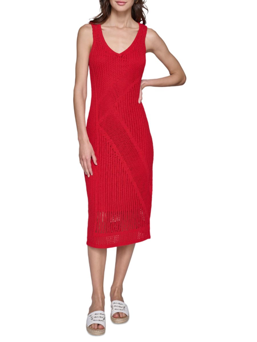 Платье миди без рукавов, связанное крючком Karl Lagerfeld Paris, цвет Cordial Red
Платье миди без рукавов, связанное крючком Karl Lagerfeld Paris, цвет Cordial Red