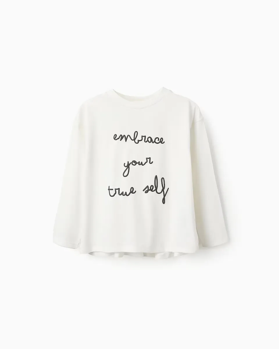 Футболка для девочек с длинными рукавами и надписью спереди Zippy, белый
Футболка для девочек с длинными рукавами и надписью спереди Zippy, белый