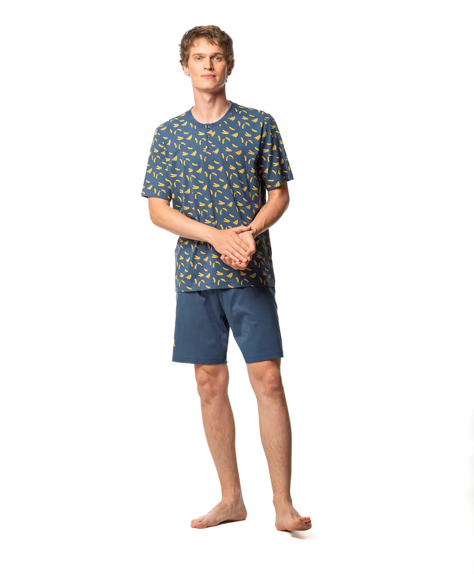 Мужская короткая пижама из трикотажа синего цвета SOY, синий
Мужская короткая пижама из трикотажа синего цвета SOY, синий