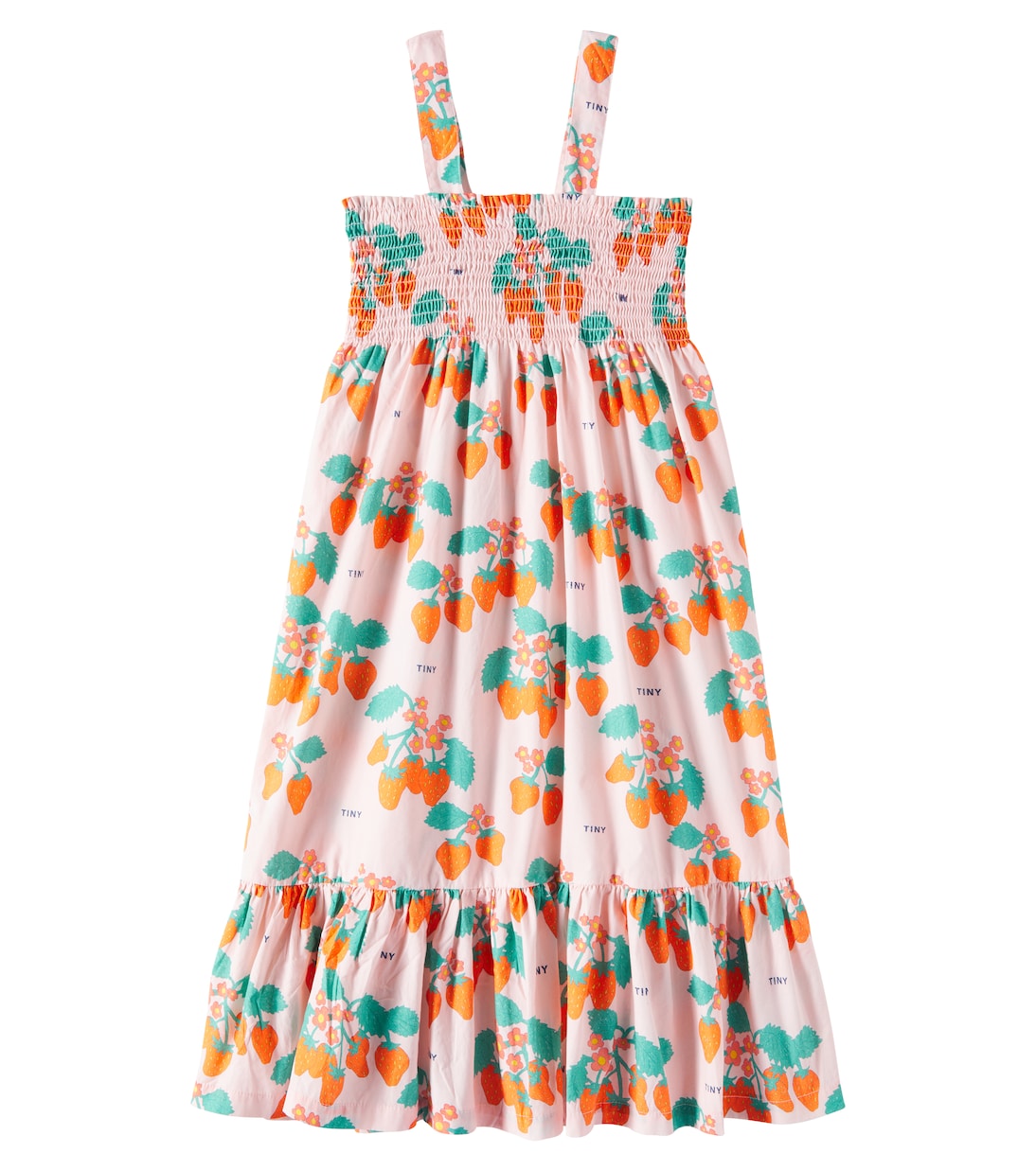 Платье из хлопка с клубничным принтом и сборками Tinycottons, Pastel Pink
Платье из хлопка с клубничным принтом и сборками Tinycottons, Pastel Pink