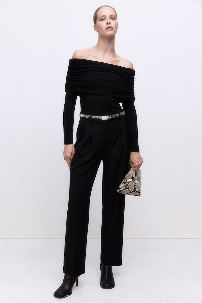 Зауженные брюки H&M, черный
Зауженные брюки H&M, черный