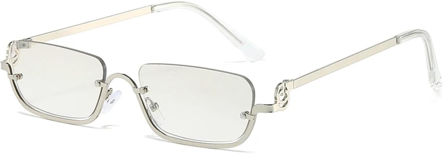 Солнцезащитные очки в полуободковой оправе для женщин, роскошные, маленькие, металлические, ретро, прямоугольные, черные, модные женские очки с защитой от УФ-излучения UV400 TKKTLLT, Silver Silver
Солнцезащитные очки в полуободковой оправе для женщин, роскошные, маленькие, металлические, ретро, прямоугольные, черные, модные женские очки с защитой от УФ-излучения UV400 TKKTLLT, Silver Silver