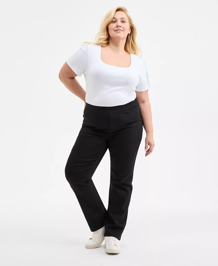 Прямые джинсы на резинке больших размеров Style & Co, черный
Прямые джинсы на резинке больших размеров Style & Co, черный