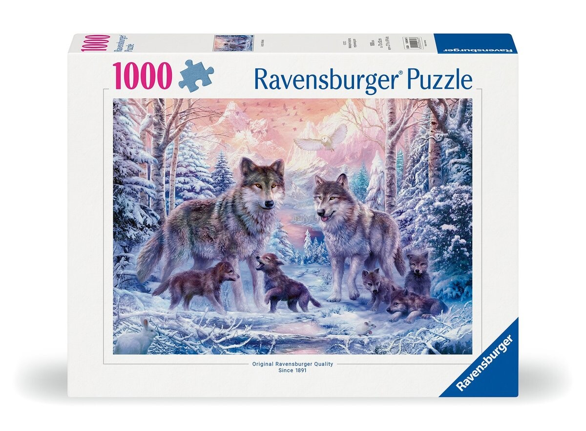 2D пазл, Снежные волки, 1000 деталей Ravensburger
2D пазл, Снежные волки, 1000 деталей Ravensburger