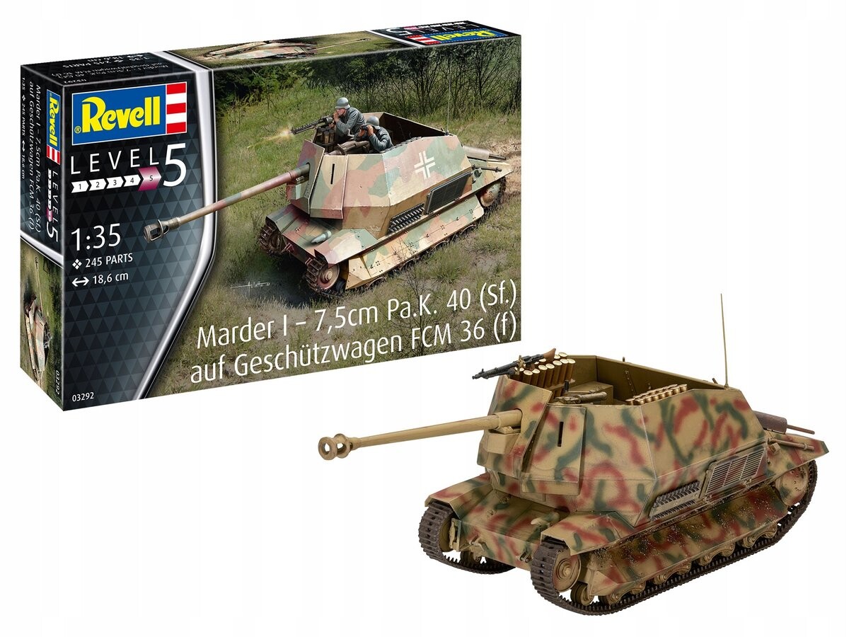 Модель Revell 03292 1:35 Marder I на базе Fcm 36
Модель Revell 03292 1:35 Marder I на базе Fcm 36