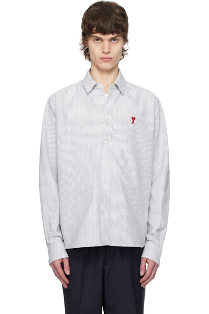 Рубашка Ami de Coeur из хлопка с застежкой на пуговицы, сине-белая AMI Paris
Рубашка Ami de Coeur из хлопка с застежкой на пуговицы, сине-белая AMI Paris