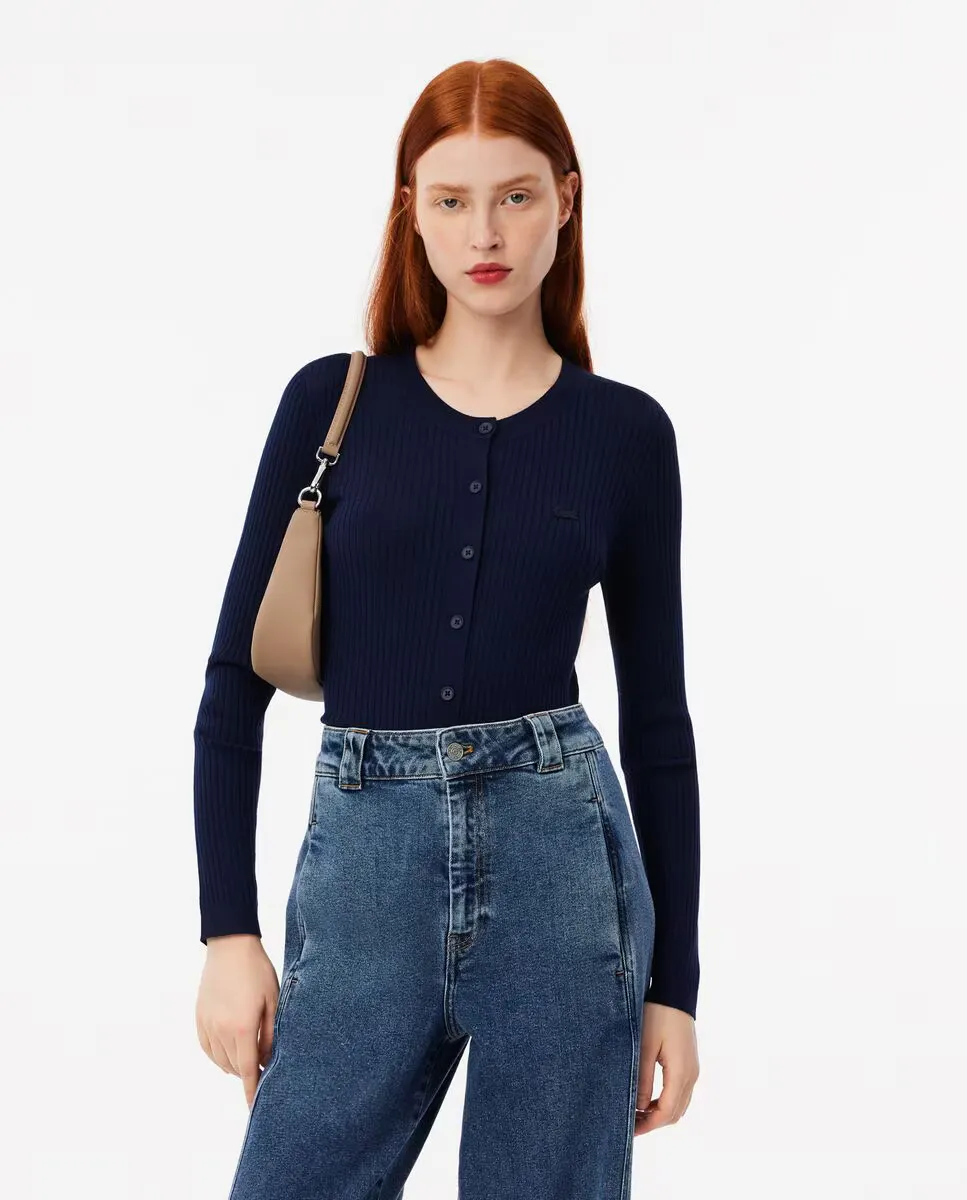 Женский кардиган 3D-вязаный из мериносовой шерсти Lacoste, темно-синий
Женский кардиган 3D-вязаный из мериносовой шерсти Lacoste, темно-синий