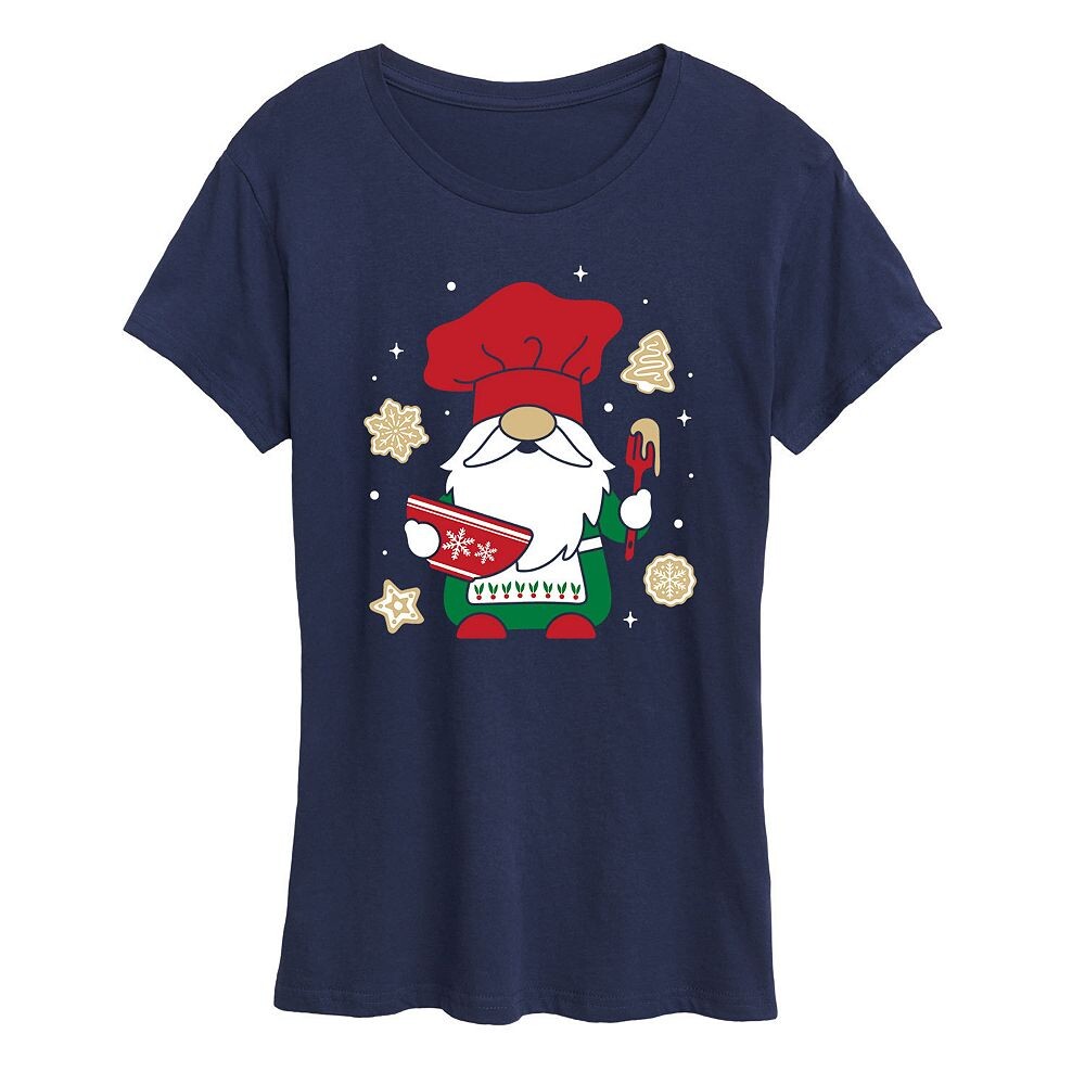 Женская футболка с рисунком Christmas Baking Gnome Licensed Character, темно-синий 
Женская футболка с рисунком Christmas Baking Gnome Licensed Character, темно-синий