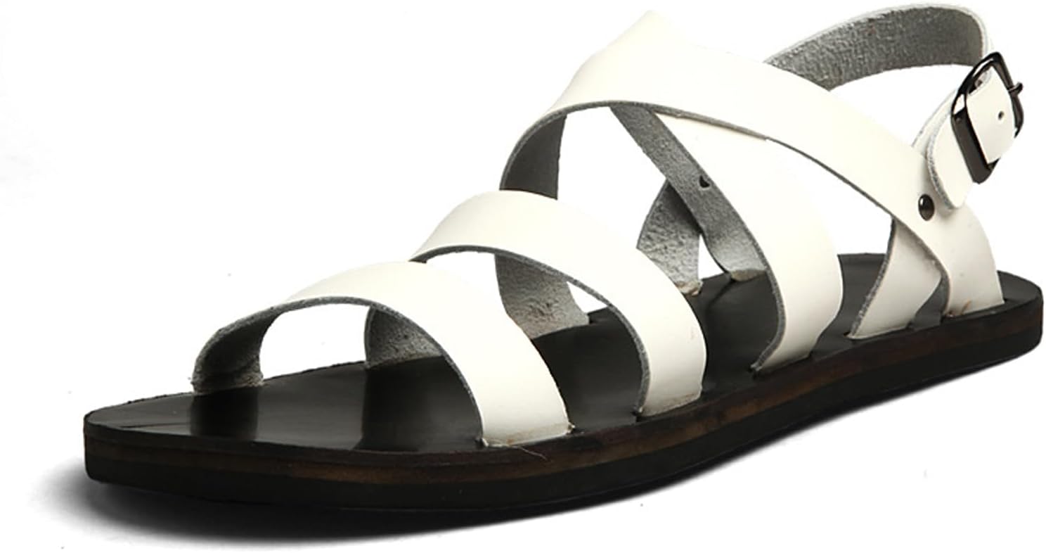 Мужские кожаные сандалии с вырезами на плоской подошве, с регулируемой пряжкой на щиколотке, легкие, нескользящие гладиаторские сандалии, модные с открытым носком, для летнего пляжа Nejkg, белый
Мужские кожаные сандалии с вырезами на плоской подошве, с регулируемой пряжкой на щиколотке, легкие, нескользящие гладиаторские сандалии, модные с открытым носком, для летнего пляжа Nejkg, белый