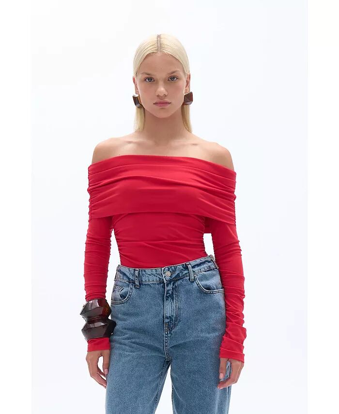 Женская блузка с открытыми плечами и оборками NOCTURNE, красный
Женская блузка с открытыми плечами и оборками NOCTURNE, красный