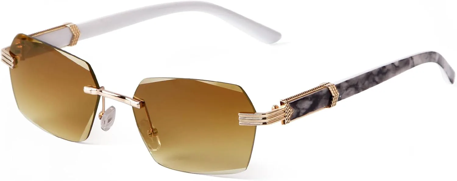 Солнцезащитные очки JUDOO в стиле ретро, без оправы, прямоугольной формы, для мужчин и женщин, модные очки без оправы с тонированными линзами, Gradient Brown B
Солнцезащитные очки JUDOO в стиле ретро, без оправы, прямоугольной формы, для мужчин и женщин, модные очки без оправы с тонированными линзами, Gradient Brown B