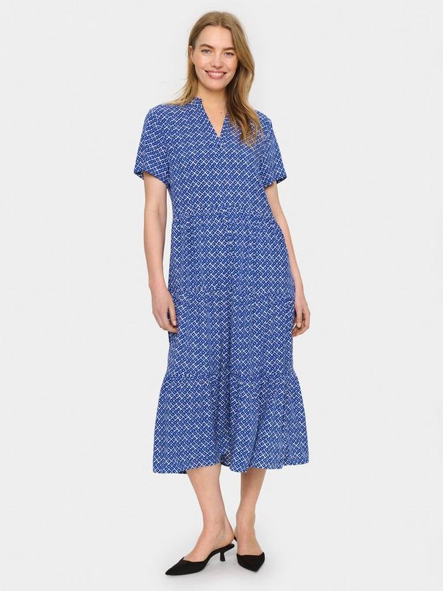 Геометрическое многоуровневое платье eda Saint Tropez, синий/разноцветный 
Геометрическое многоуровневое платье eda Saint Tropez, синий/разноцветный