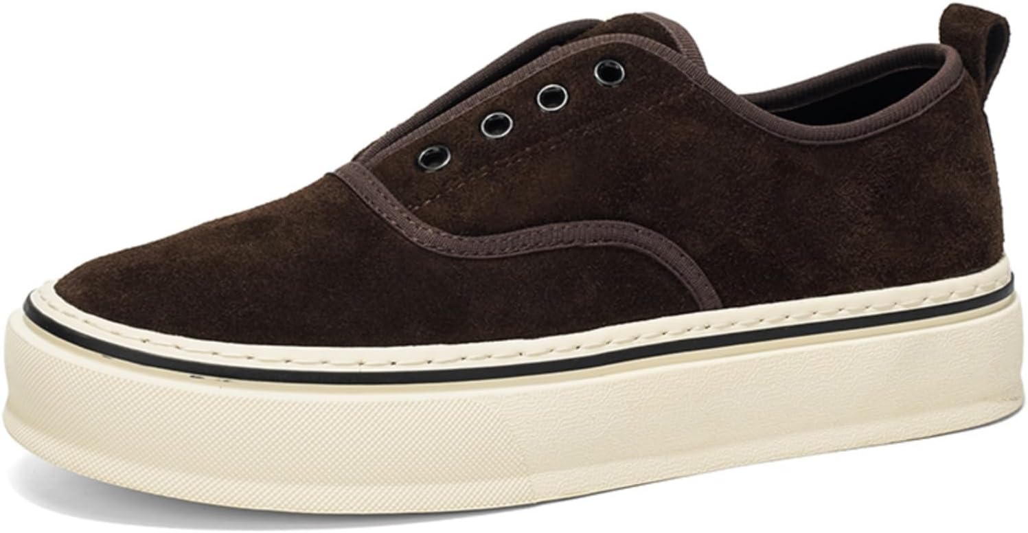 Мужские замшевые кроссовки слипоны с толстой подошвой, повседневные, с круглым носком, удобной подкладкой и металлическими люверсами для ежедневной ходьбы Kelibasi, Brownness
Мужские замшевые кроссовки слипоны с толстой подошвой, повседневные, с круглым носком, удобной подкладкой и металлическими люверсами для ежедневной ходьбы Kelibasi, Brownness