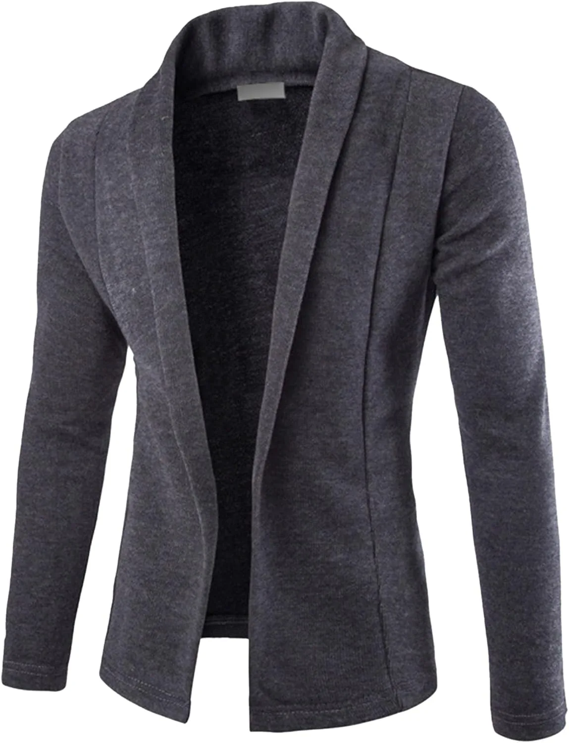 Мужской кардиган с открытой передней частью и воротником шаль, slim fit
Мужской кардиган с открытой передней частью и воротником шаль, slim fit