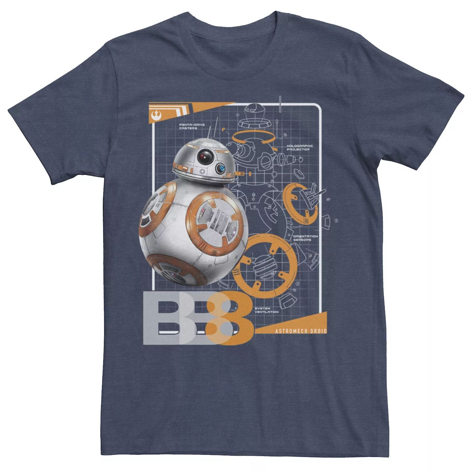 Мужская футболка с графическим рисунком BB-8 Astromech Star Wars
Мужская футболка с графическим рисунком BB-8 Astromech Star Wars