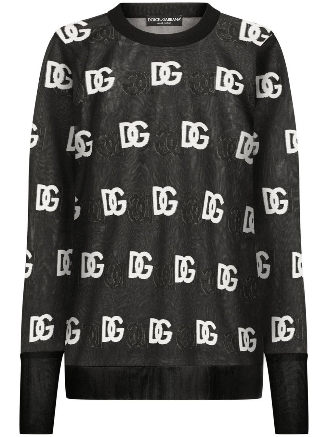 Полупрозрачный джемпер с логотипом DG Dolce & Gabbana, черный
Полупрозрачный джемпер с логотипом DG Dolce & Gabbana, черный