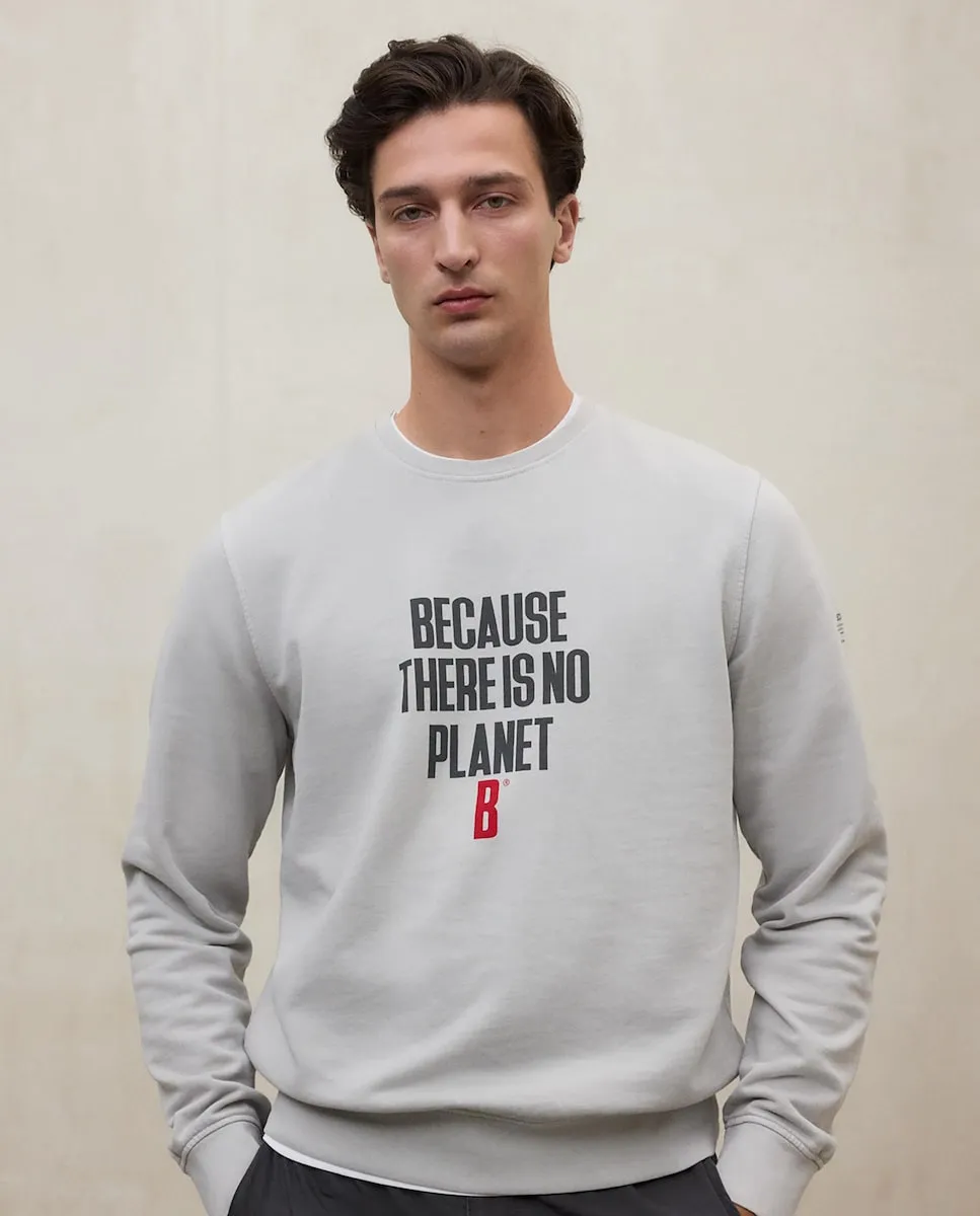 Мужская толстовка с круглым вырезом и принтом на груди Ecoalf, светло-серый 
Мужская толстовка с круглым вырезом и принтом на груди Ecoalf, светло-серый