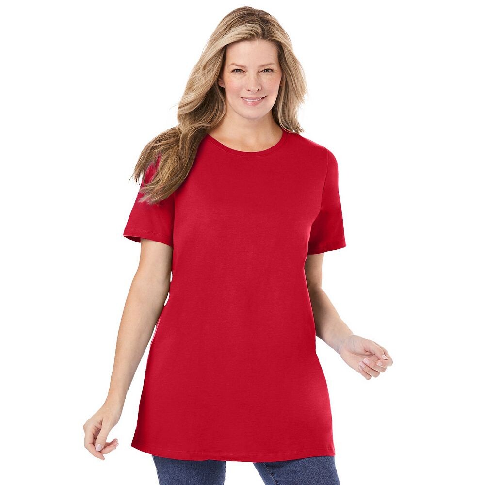 Женщина в женской идеальной тунике больших размеров с круглым вырезом Woman Within, цвет Classic Red
Женщина в женской идеальной тунике больших размеров с круглым вырезом Woman Within, цвет Classic Red