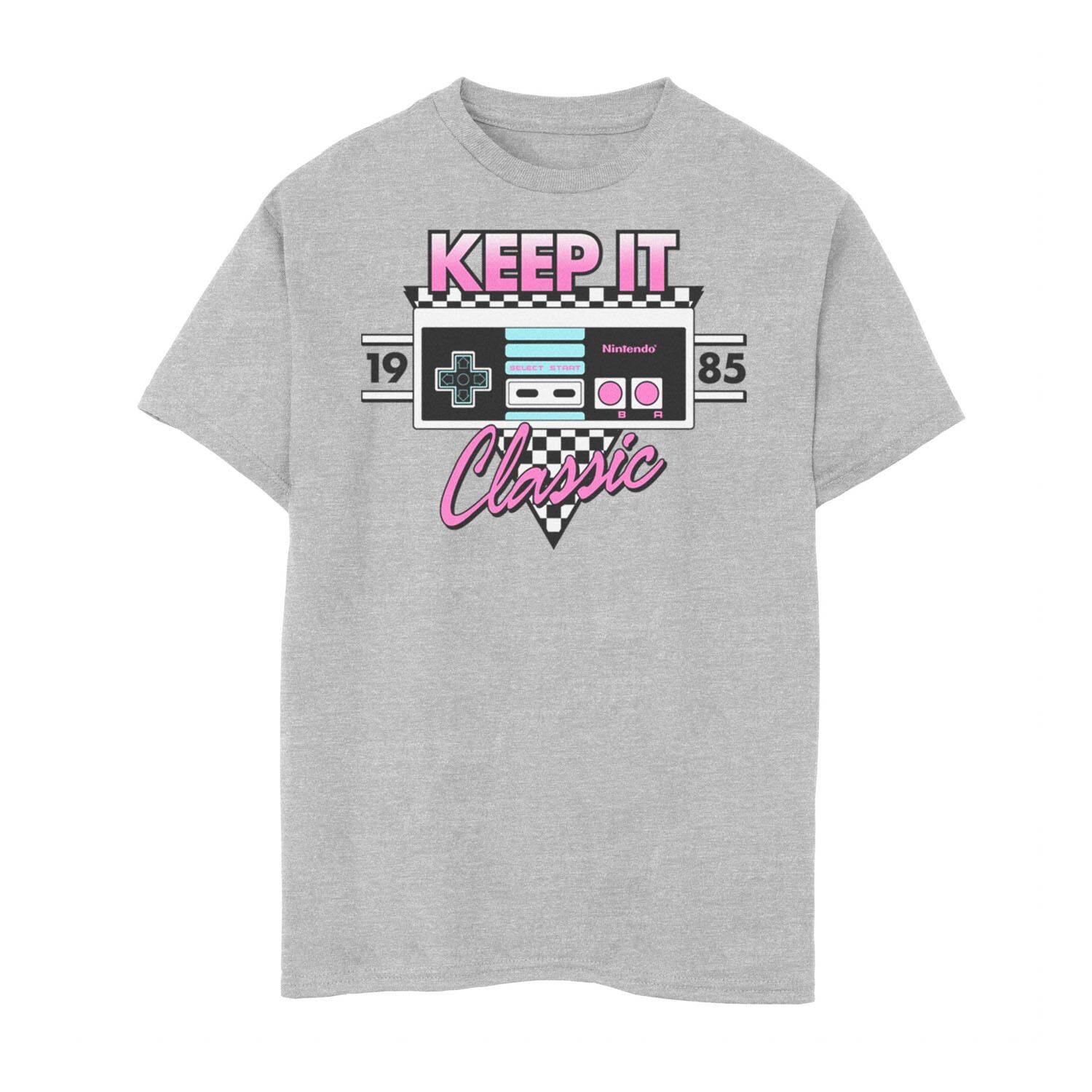 Классическая футболка с графическим изображением контроллера NES Nintendo 1985 для мальчиков 8–20 лет Licensed Character