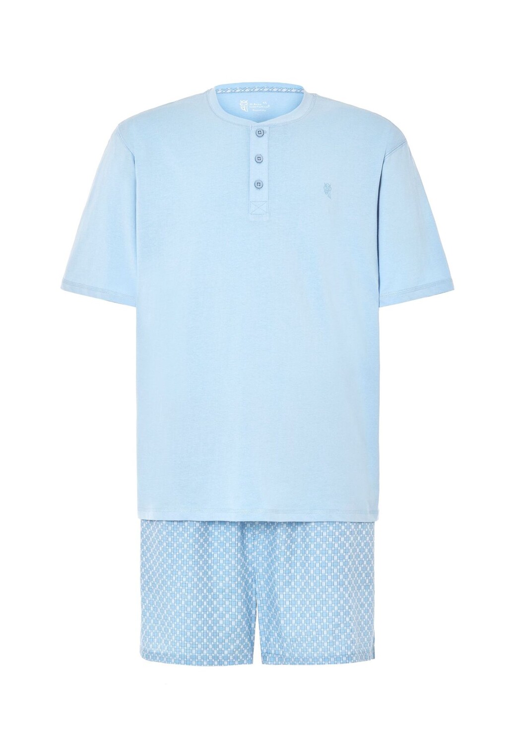 Пижама мужская, короткая планка на пуговицах, трикотаж, однотонный принт, синяя El Búho NOCTURNO, синий
Пижама мужская, короткая планка на пуговицах, трикотаж, однотонный принт, синяя El Búho NOCTURNO, синий