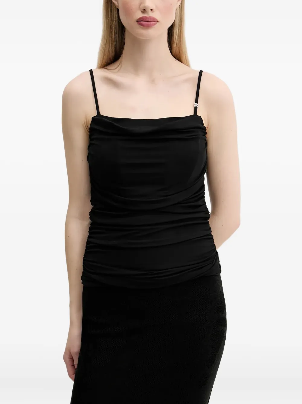 Драпированный топ на тонких бретельках HUGO, черный
Драпированный топ на тонких бретельках HUGO, черный