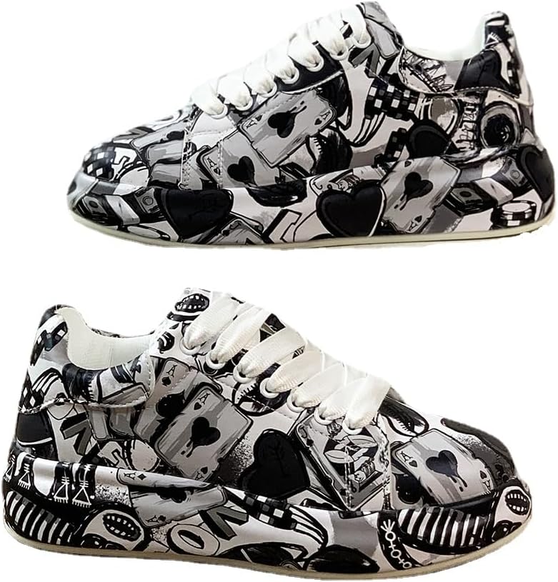 Дышащие кроссовки с низким верхом на шнуровке с граффити для мужчин и женщин - идеально подходят для спортзала, тенниса, ходьбы и модного образа Fenlogft, черный
Дышащие кроссовки с низким верхом на шнуровке с граффити для мужчин и женщин - идеально подходят для спортзала, тенниса, ходьбы и модного образа Fenlogft, черный