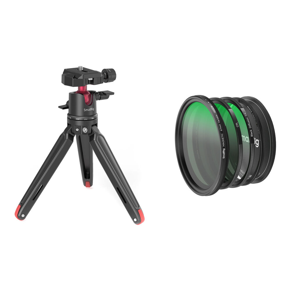 SmallRig Tabletop Mini Tripod with 5-in-1 Attachable Filter Kit
SmallRig Tabletop Mini Tripod with 5-in-1 Attachable Filter Kit