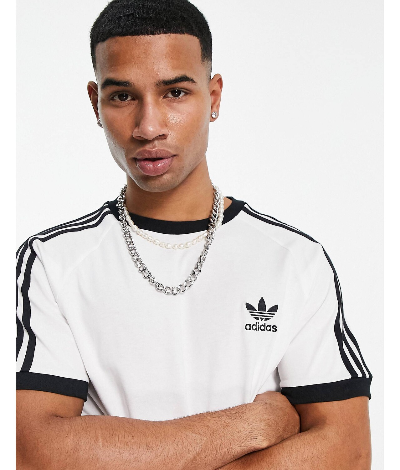 Белая футболка с тремя полосками adidas Originals, Белый, Белая футболка с тремя полосками adidas Originals
Белая футболка с тремя полосками adidas Originals, Белый, Белая футболка с тремя полосками adidas Originals