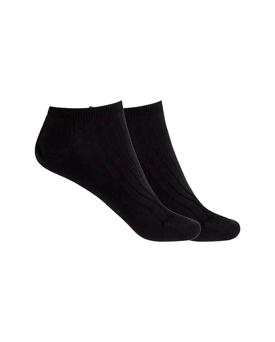 Набор из 2 пар женских носков из бамбука с рубчиком Punto Blanco, черный 
Набор из 2 пар женских носков из бамбука с рубчиком Punto Blanco, черный