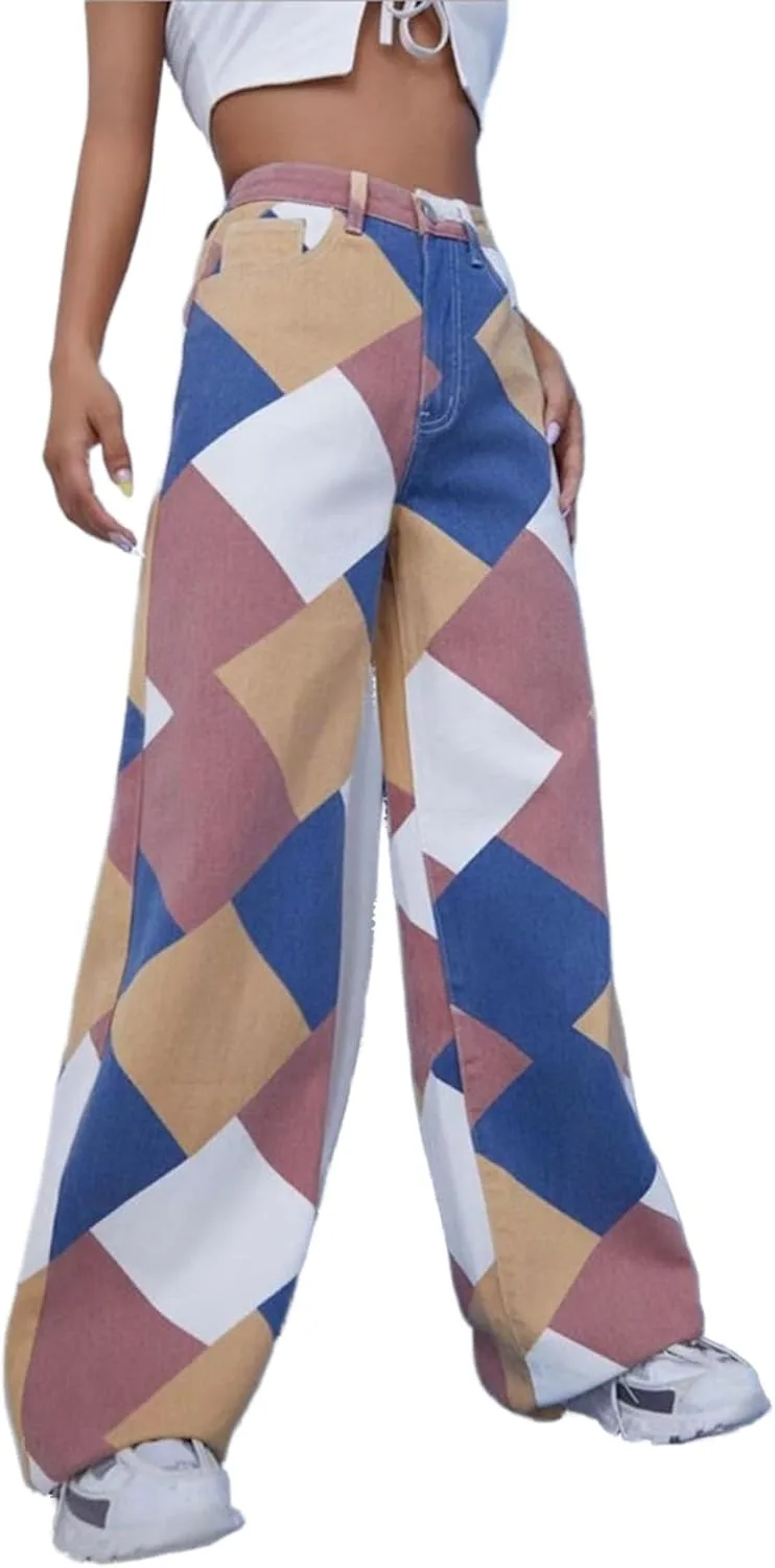 Женские джинсы high waist straight wide leg с геометрическим принтом
Женские джинсы high waist straight wide leg с геометрическим принтом