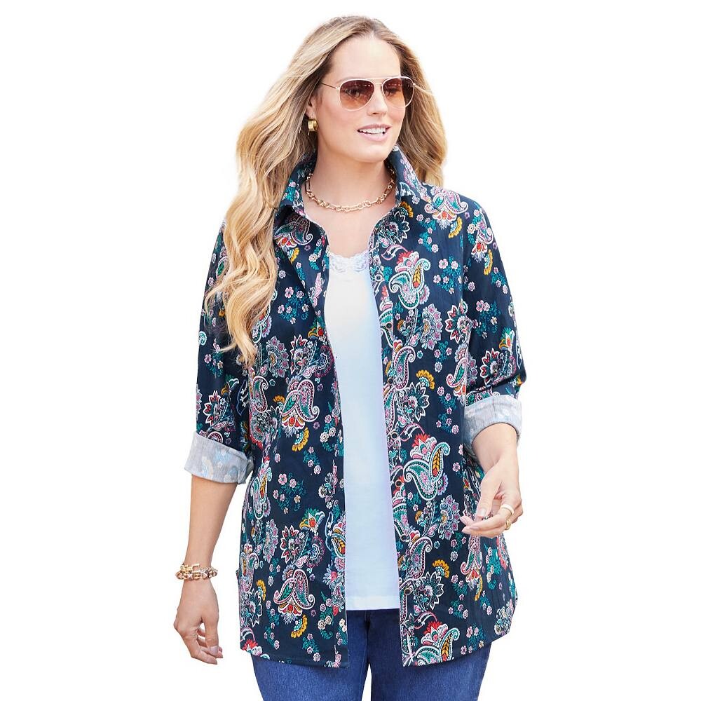 Женская рубашка больших размеров на пуговицахCatherines Liz&me больших размеров, цвет Navy Paisley Floral
Женская рубашка больших размеров на пуговицахCatherines Liz&me больших размеров, цвет Navy Paisley Floral
