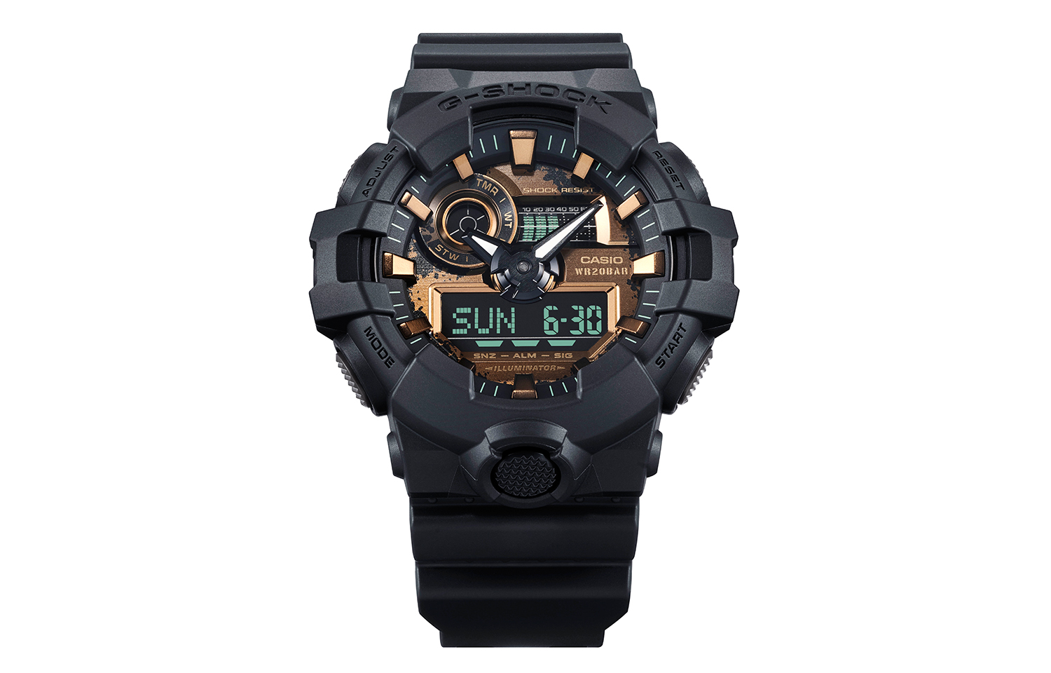 Мужские часы Casio GA-700RC-1APR серии Dual Display с жидкокристаллическим и аналоговым дисплеем черные
Мужские часы Casio GA-700RC-1APR серии Dual Display с жидкокристаллическим и аналоговым дисплеем черные